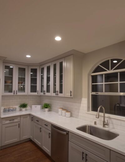 Newly installed white kitchen cabinets - minimalist type